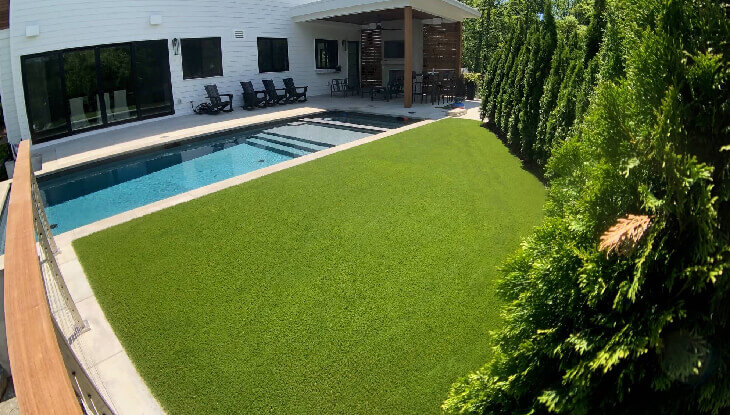 Family backyard artificial grass installation in Canberra